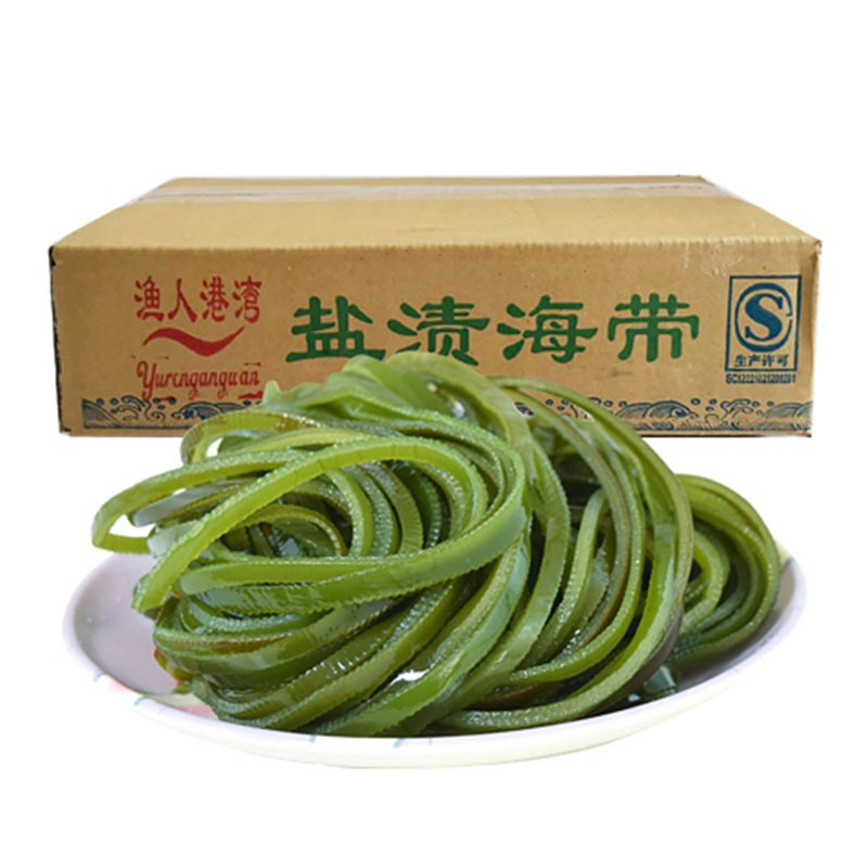 盐渍海带丝 5斤 嫩绿 厚长丝 海带 海白菜 火锅食材 干货 海藻菜 批发麻辣烫菜食材 约3斤薄海带边丝