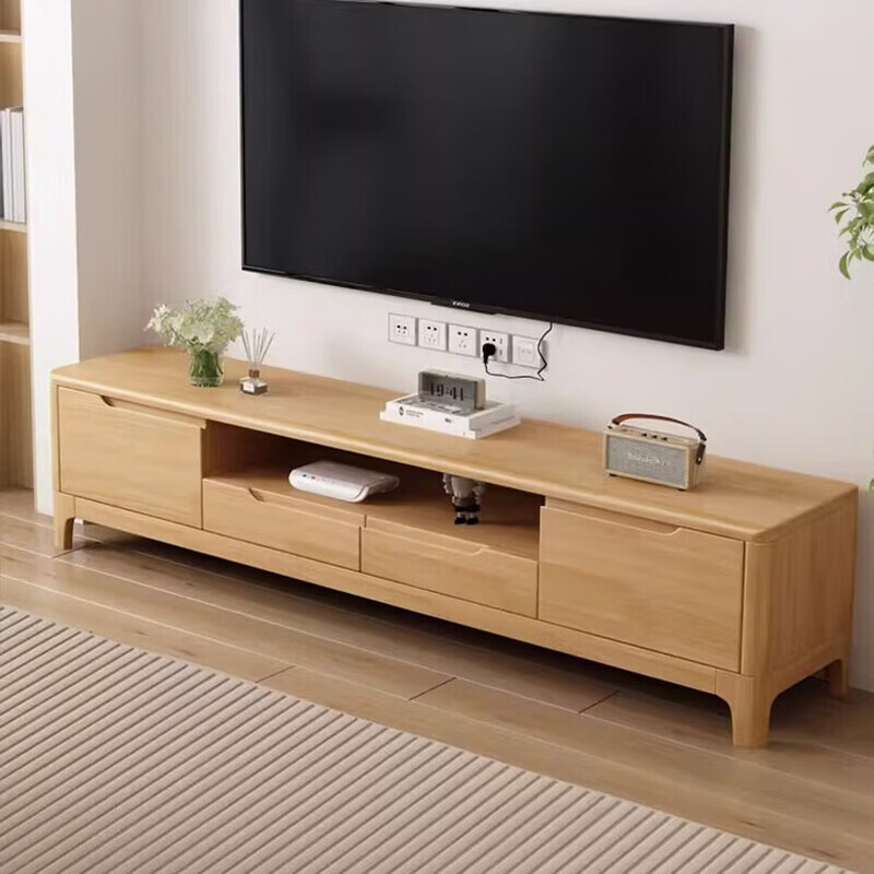 晋舰现代简约电视柜小户型多尺寸家用电视柜 胡桃色1500*400*480mm高清大图