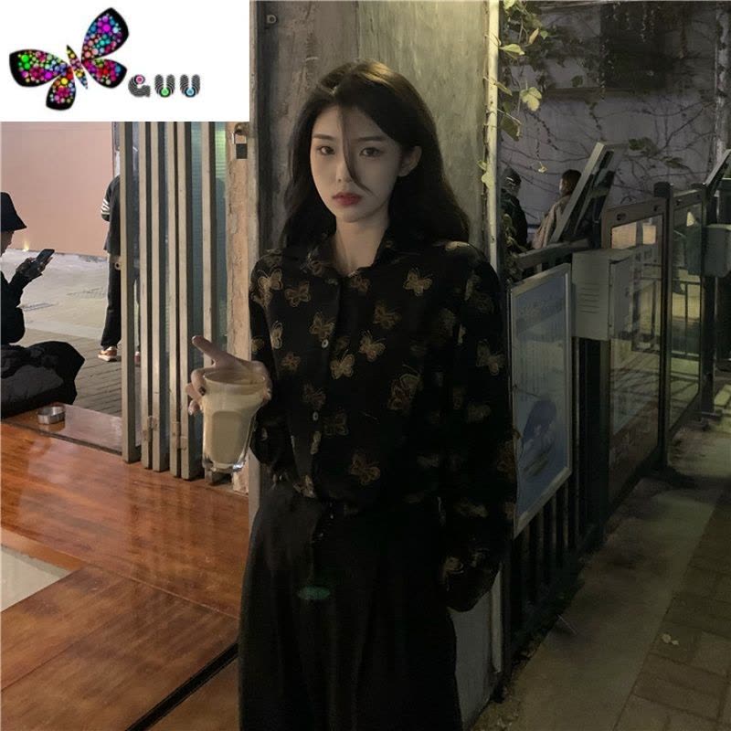 语娄大码胖妹妹蝴蝶衬衫女装新款设计感小众复古港风轻熟法式上衣图片