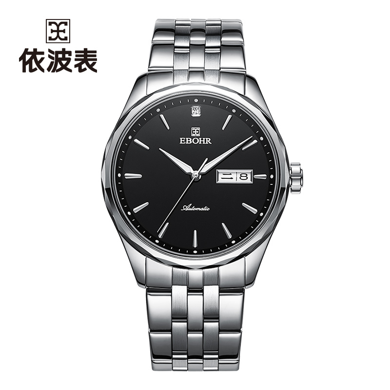 EBOHR依波手表男女经典简约钢带大师系列全自动机械腕表防水情侣表商务风节日送礼物