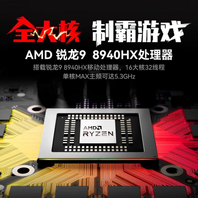 机械革命(MECHREVO)蛟龙16Pro 2025款 16英寸旗舰游戏本 强芯学生设计笔记本电脑锐龙版R9-8940HX RTX5060 64G 1T 2.5K 定制 白高清大图