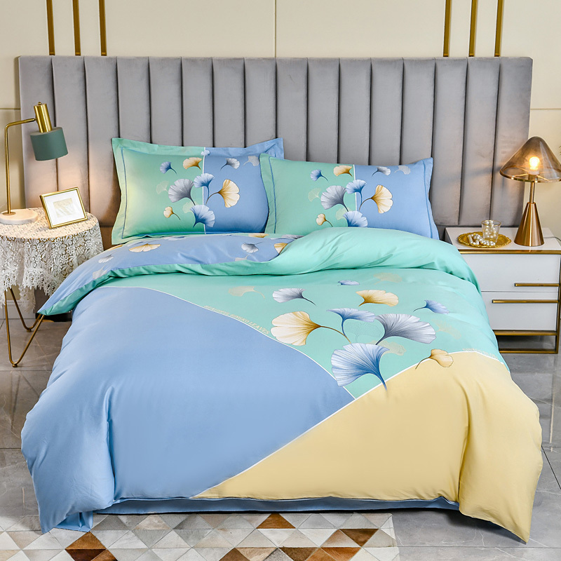 雅丽薇全棉四件套纯棉4件套大版花田园风裸睡床上用品被套床单新疆