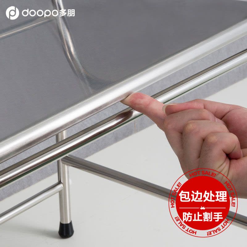 不锈钢厨房置物架双层桌面微波炉架子 台面2层电饭锅烤箱收纳二层图片