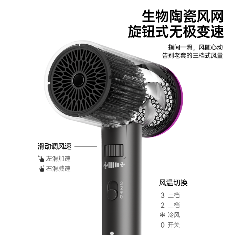 康夫(CONFU)电吹风机 负离子护发家用大功率电吹风低辐射杀菌恒温速干吹风筒KF-3149 灰色高清大图