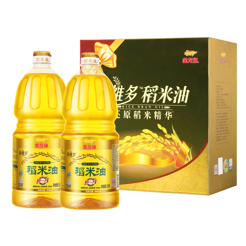 金龙鱼 食用油 非转基因 双一万 谷维多 稻米油1.8L×2(简装)