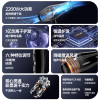 康夫(CONFU) 电吹风机 2200W大功率6档冷热风护发 过热保护 家用发廊 吹风筒KF-9817