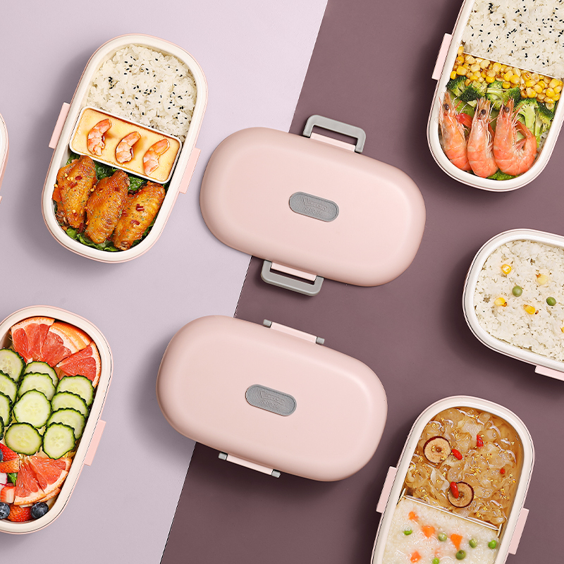 小浣熊电热饭盒免注水可插电保温神器自热上班族带无水加热便当盒