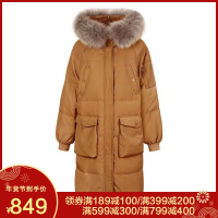 高梵新款羽绒服女中长款韩版加厚大毛领羽绒服女潮冬季外套潮
