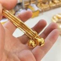 沙金三环套圈细手镯镀金饰品防过敏手链镀黄金龙凤镯结婚首饰送女朋友老婆生日礼物送女朋友七夕情人节礼物