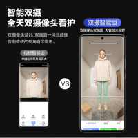萤石 Y3000FVX智能锁静谧黑 3D人脸识别无需指纹 双摄双画面可视 家用全自动智能猫眼门铃防盗视频锁