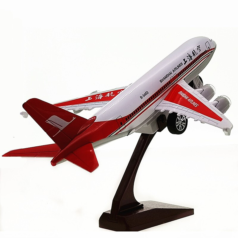 男孩合金飞机模型声光客机模型玩具仿真摆件飞机回力飞机玩具上海航空
