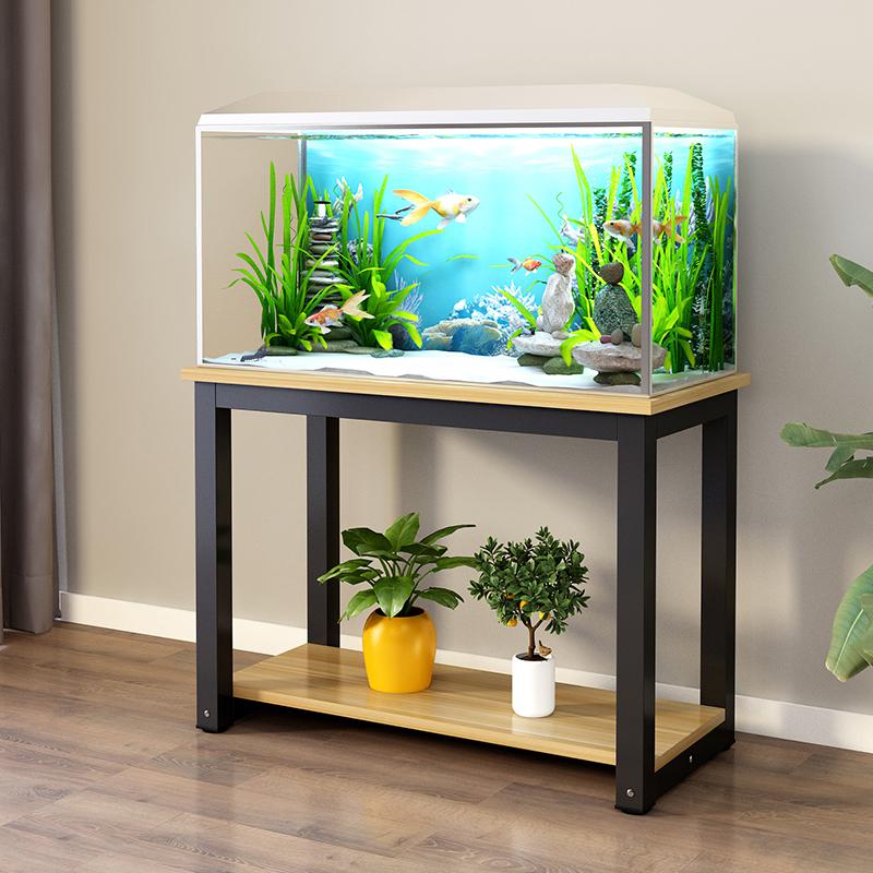 苏宁严选彤悦(tong yue)鱼缸架实木龟缸架子铁艺底柜底座客厅双层水簇
