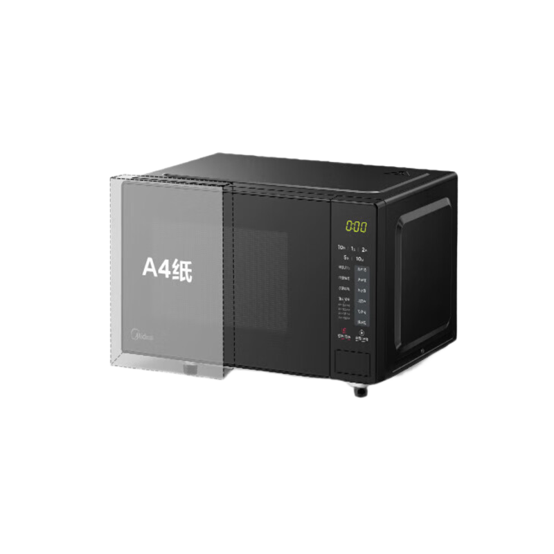 美的(Midea)微波炉 小型平板高效速热20升 一键解冻大平板底盘易清洁 杀菌除味 M22J 黑色