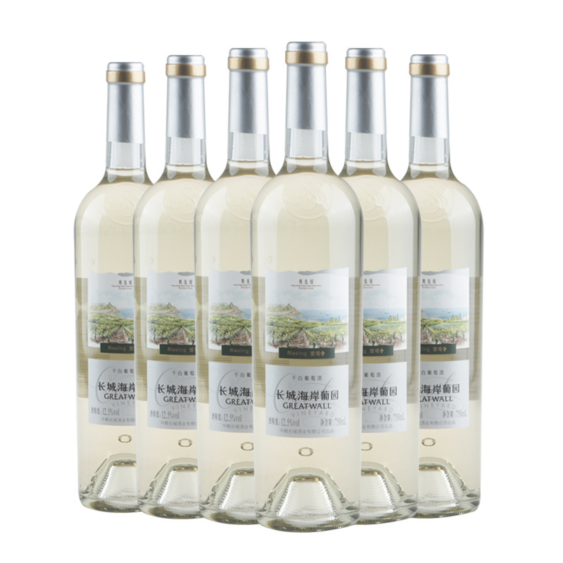 长城海岸葡园精选级雷司令干白葡萄酒 中粮红酒 整箱六瓶750mL*6
