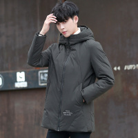 UYUKUYUK羽绒服男2018冬季新款中长款连帽保暖印花加厚冬装韩版修身外套