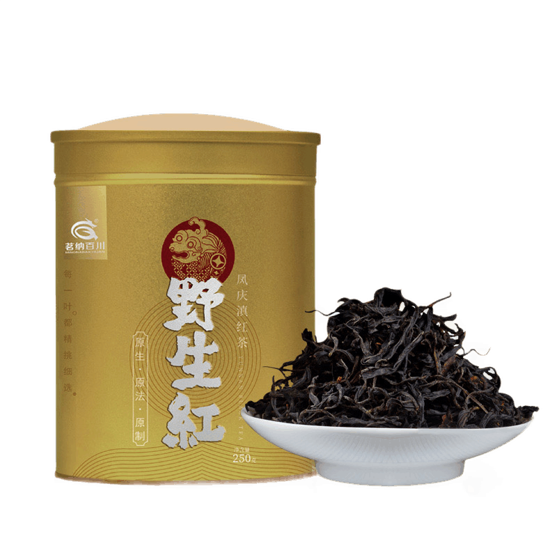 茗纳百川 2023年 云南茶叶 茗茶 头春500年凤庆古树 滇红茶 特级 散装 野生红茶250g罐装