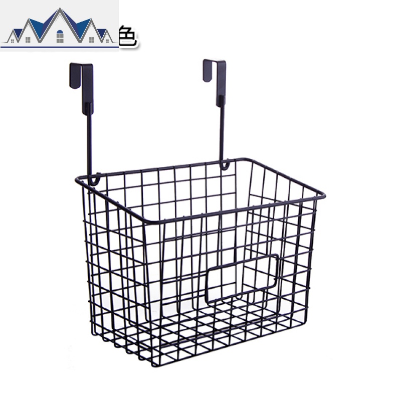 多功能铁艺挂篮免打孔浴室置物架 厨房储物架子橱柜收纳篮 三维工匠 黑色