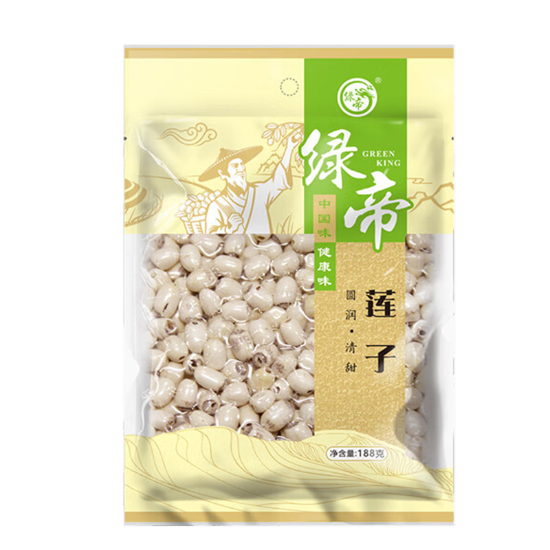 绿帝磨皮莲子粒大饱满自然莲香粉糯爽口大小均匀通心通透188g