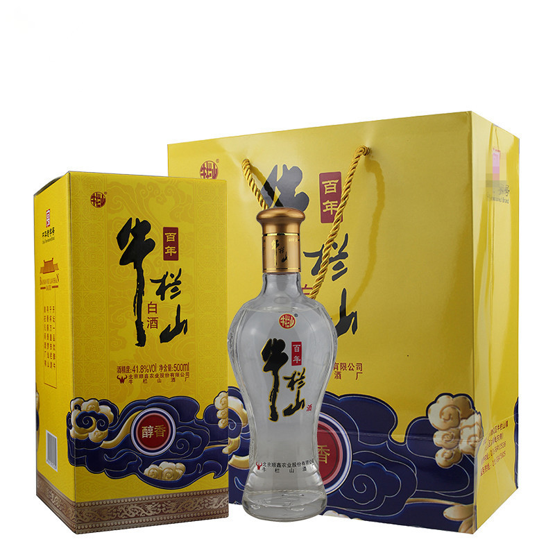 百年牛栏山二锅头41.8度醇香浓香型白酒 500ml*6瓶 整箱装