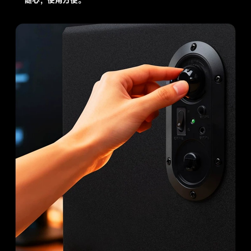 漫步者 R101V台式电脑音响 黑色音箱高清大图