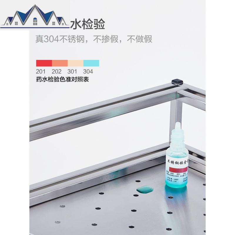 304不锈钢厨房三角置物架转角架调料调味收纳用品家用大全壁挂盒 三维工匠高清大图