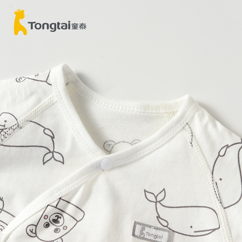 童泰(TONGTAI)夏季婴儿衣服0-6月新生儿纯棉短袖蝴蝶连体衣哈衣