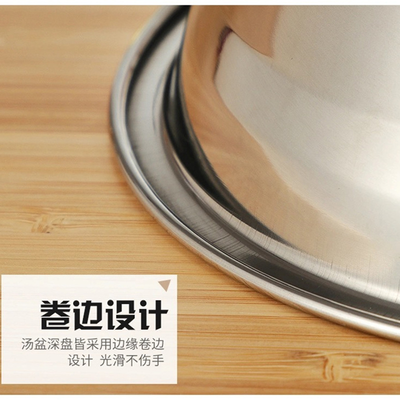 瓦图 304不锈钢盆不锈钢碗多用洗菜盆家用汤盆高清大图