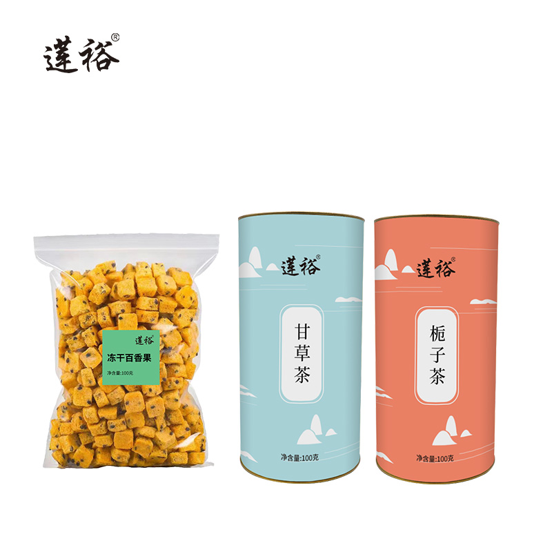 莲裕甘草茶冻干百香果茶栀子茶礼盒300克盒高清大图