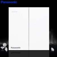 松下(Panasonic)松下致承系列86型大板无边框暗装家用大面板开关五孔插座电源16A插座单开双联三联双控荧光灯开关 致承白色 二位单控带荧光