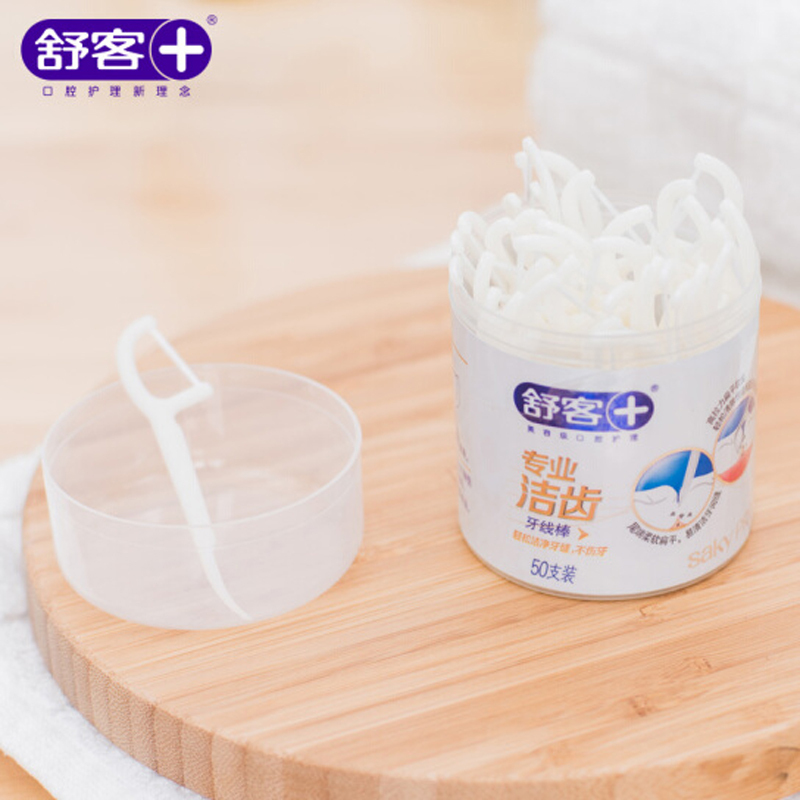 舒客 专业洁齿牙线棒 50支