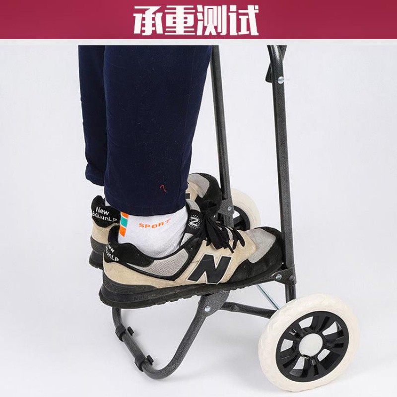 老人购物车可折叠买菜小拉车家用爬楼梯轻便不锈钢菜篮子拖车手推 三维工匠 咖啡梅花+跑车轮家用拖车高清大图