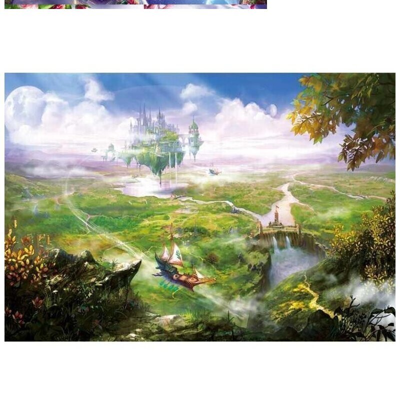 拼图成年减压创意1000片1000块网红带木质大型智力拼图 绿色
