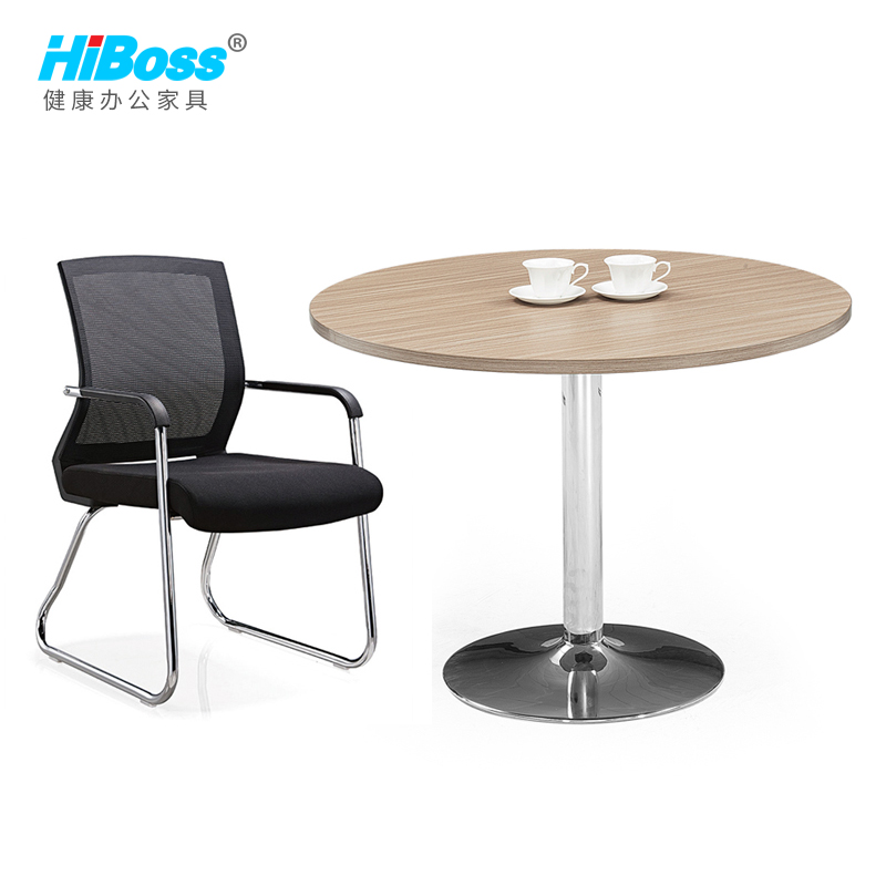HiBoss简约现代小圆桌茶几咖啡桌奶茶店快餐桌酒吧台高脚桌洽谈小桌子高清大图