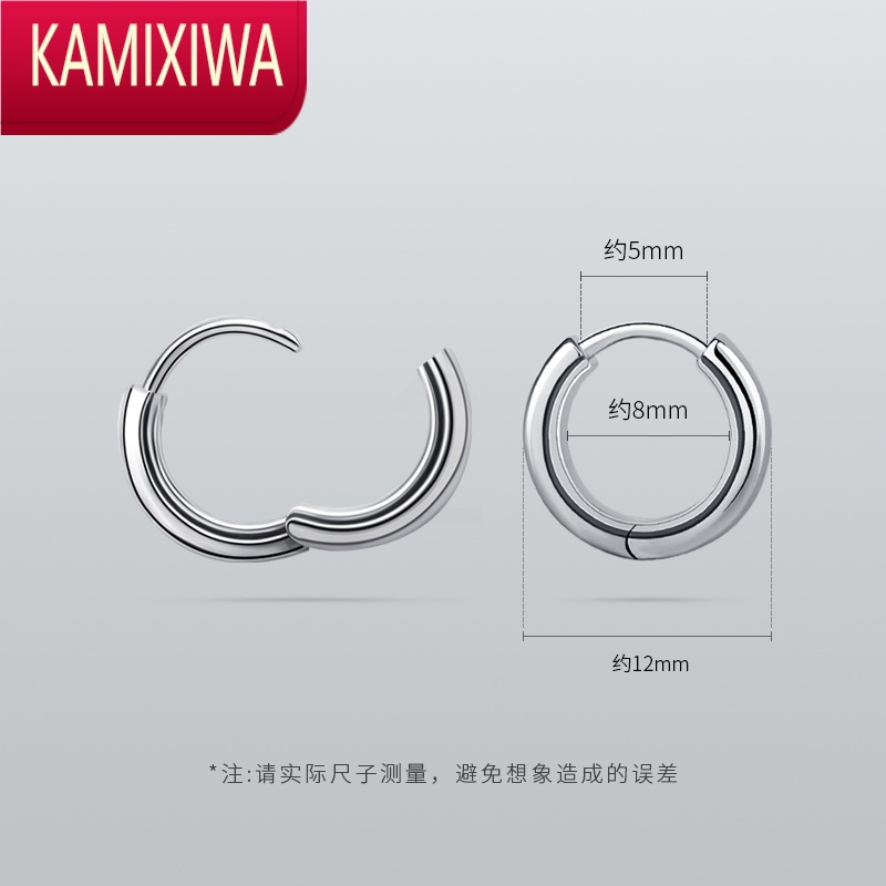 KAMIXIWA银饰2021年新款潮耳圈耳饰银耳环女素圈耳扣耳坠高级感耳钉