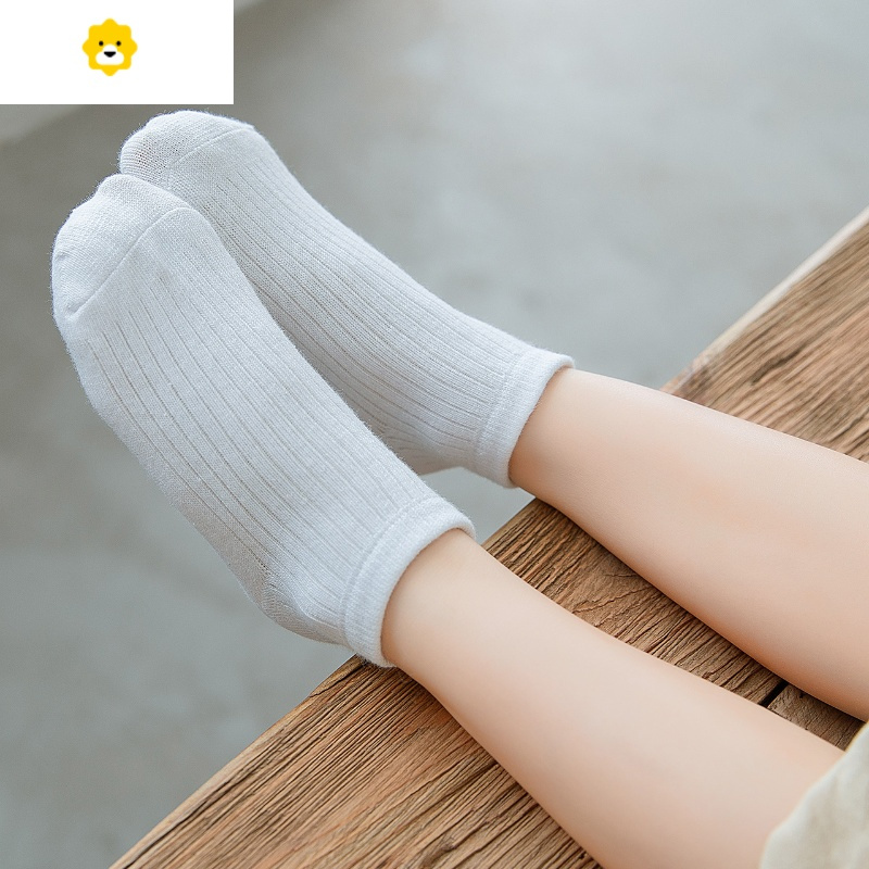 喻娄儿童白色袜子春秋薄款女童中筒袜大童学生袜男童袜秋冬