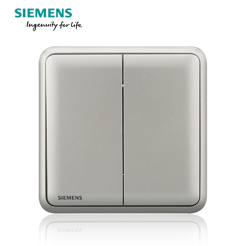 西门子(SIEMENS)开关插座面板86型其他皓睿硒釉银 二开单控