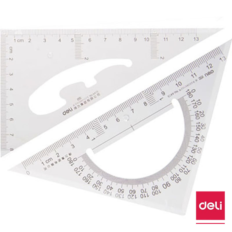 得力(deli) 透明塑料三角尺 6415 13cm 2片/套 5套装高清大图