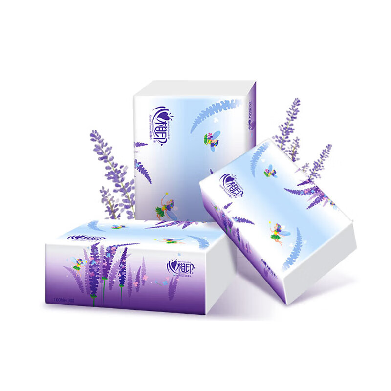 心相印DT100(箱装)商用(薰衣草)三层 塑装纸面巾(60包)高清大图