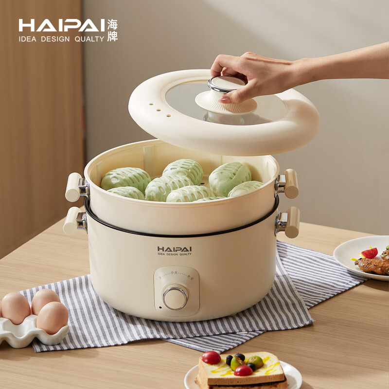 海牌(HAIPAI) 电火锅HP-D501C[白色]5L电火锅1200w大功率快速沸腾高清大图