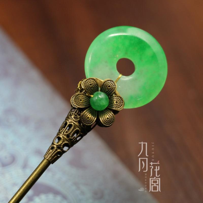 古典中国风宫廷diy盘玉簪子 古代古风淑女樱花簪头饰饰包邮送女朋友老婆生日礼物送女朋友七夕情人节礼物
