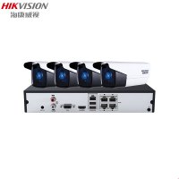 海康威视监控套装DS-2CD3T56WD-I3 30米红外POE供电500万星光室外防水监控设备套装4路+2T