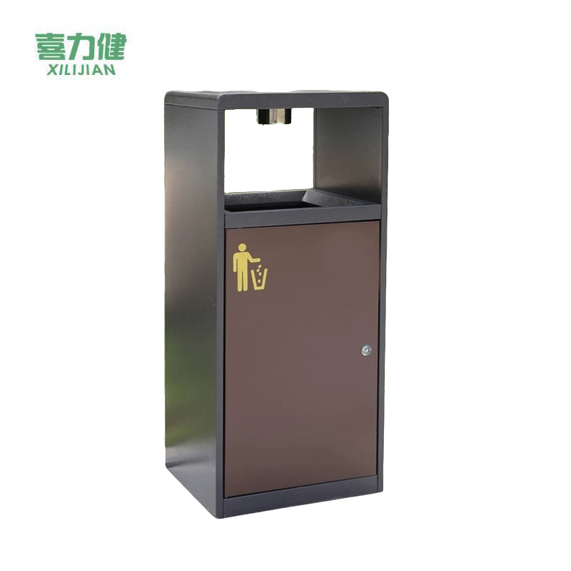 喜力健 户外垃圾箱 简约单桶咖啡色 个高清大图