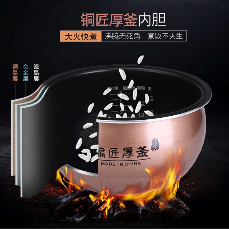 九阳(Joyoung) 电饭煲 4L家用电饭锅 多功能电饭煲 四升智能方煲 五升立体加热 5L电饭煲 5L