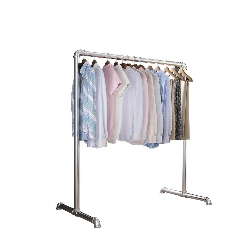 符象钢管晾衣架落地阳台卧室单杆简易挂衣服晒衣架家用晒被子镀锌管