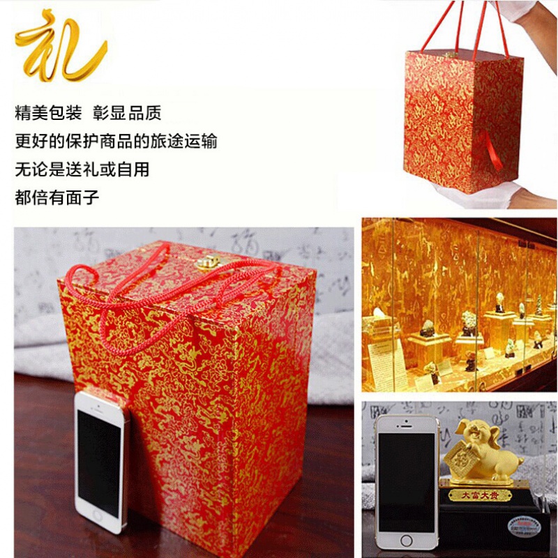 美帮汇绒十二生肖猪摆件猪年办公室礼品商务礼品定制高清大图