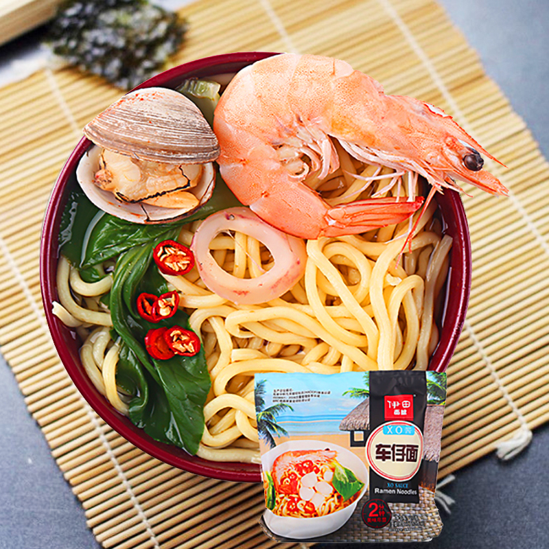 伊田面馆 车仔面 带xo酱料包 非油炸 速食方便面 三连包410g*3袋