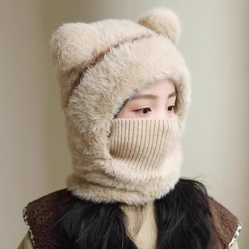 啄木鸟儿童帽子2025秋冬男女童围巾一体保暖加厚围脖护耳帽套头0高清大图