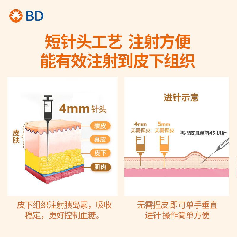 新优锐 胰岛素注射笔针头 一次性使用注射笔用针头 0.23*4mm*7支