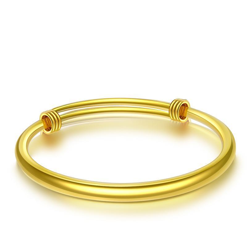 潮宏基密语足金黄金手镯手环手饰女简约婚庆结婚礼物计价工费700元mq