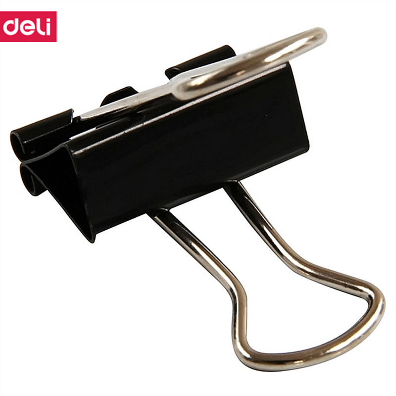 得力(deli) M 9545-5#长尾票夹19mm盒装(黑)(12只/盒)